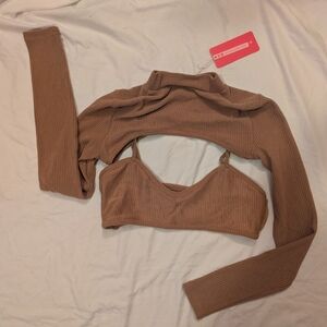 Beginning Boutique Adventure Rib Top In Latte